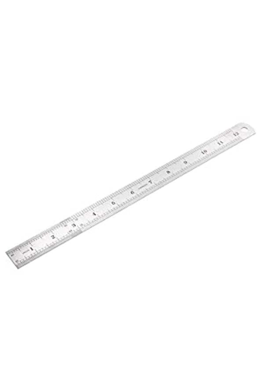 Silver Steel Ruler 12"