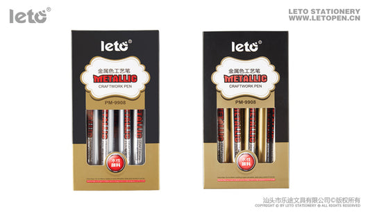 Leto Metallic Craftman Pen GOLD AND SILVER