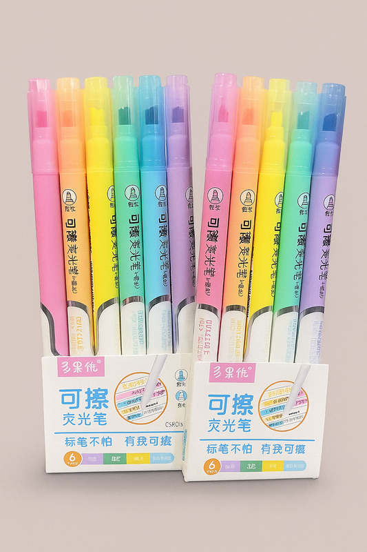 6 Color markers pack neon